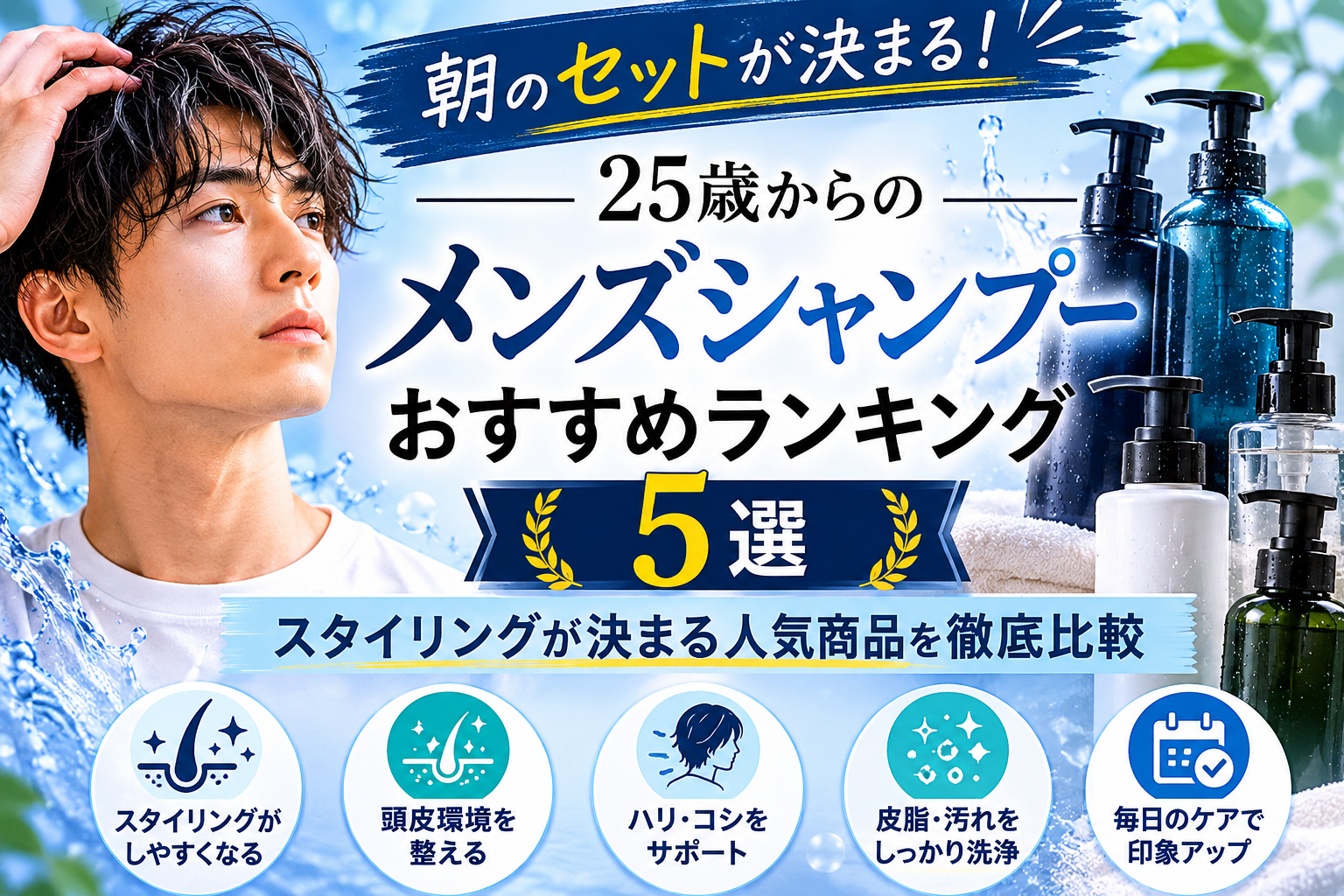 25歳から見直したいメンズシャンプー5選｜朝のセットを整える選び方