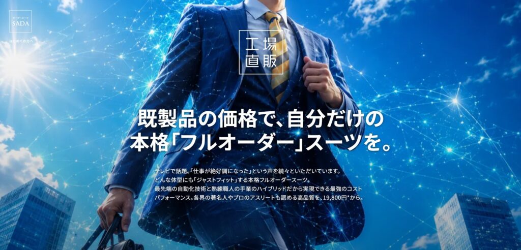 初回価格と店舗網を比較したい方向けのオーダースーツ